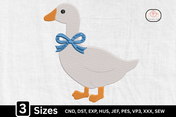 Blue Bow Cute Farm Goose