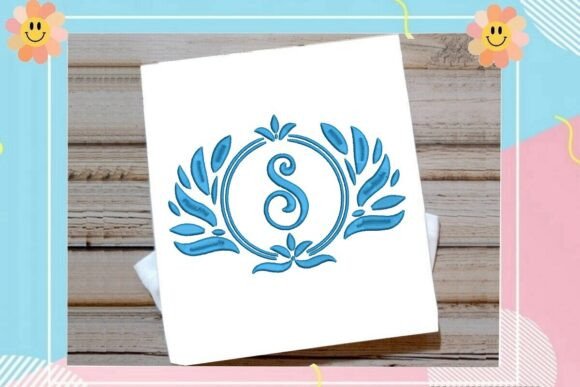 Blue Laurel Monogram S Frame