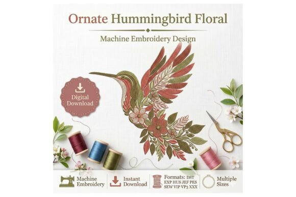 Boho Botanical Hummingbird Floral
