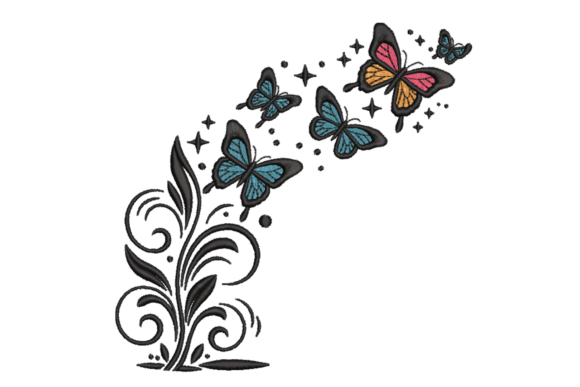 Butterfly Swirl Floral