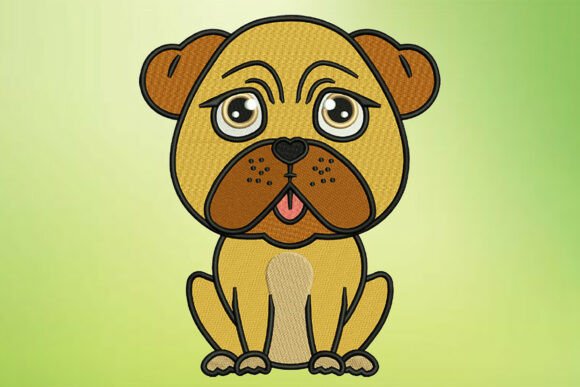 Cute Cartoon Pug Puppy