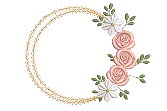 Elegant Floral Circle Frame