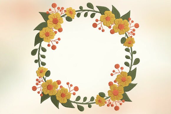 Retro Marigold Floral Wreath